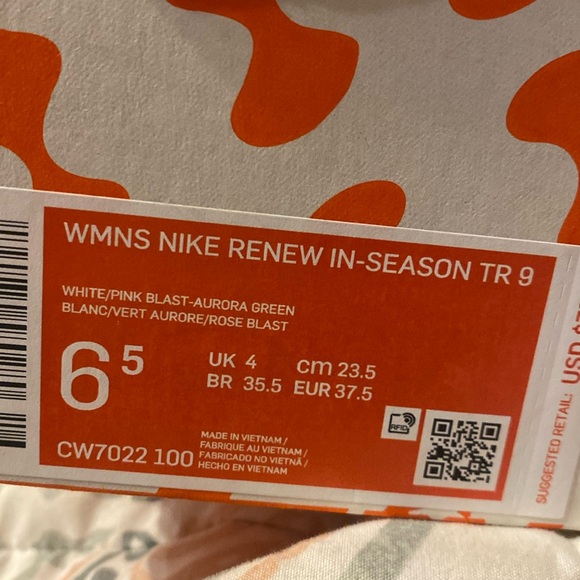 Size 6.5 - Nike Renew In-Season TR 9 White/pink blast-aurora green - Picture 3 of 4